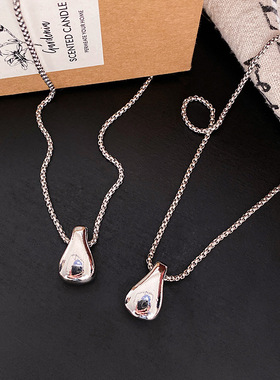 极简冷淡风百搭长款水滴爱心可抽拉毛衣链卫衣链休闲百搭高级配饰