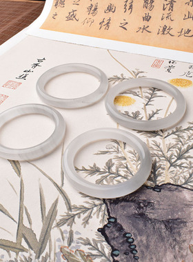 新款水墨丹青古风手镯搭配汉服小红书同款圆条手镯送女友礼物