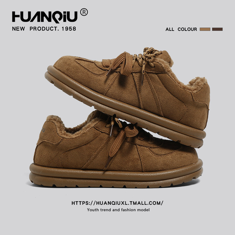 环球复古加绒德训鞋女款秋冬2025新款加厚保暖棉鞋厚底休闲鞋子女,淘宝优惠券,粉丝福利购,淘宝优惠卷