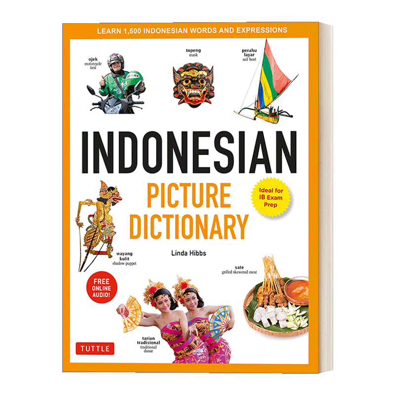 英文原版Indonesian Picture Dictionary 印度尼西亚语插图词典 学习1500个印尼语单词和短语 精装 英文版 进口英语原版书籍