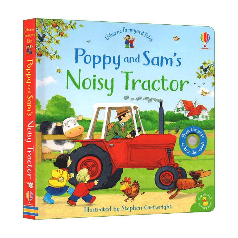 英文原版 Poppy and Sam's Wind-Up Tractor Book 上发条的拖拉机 纸板书 英文版 进口英语原版书籍