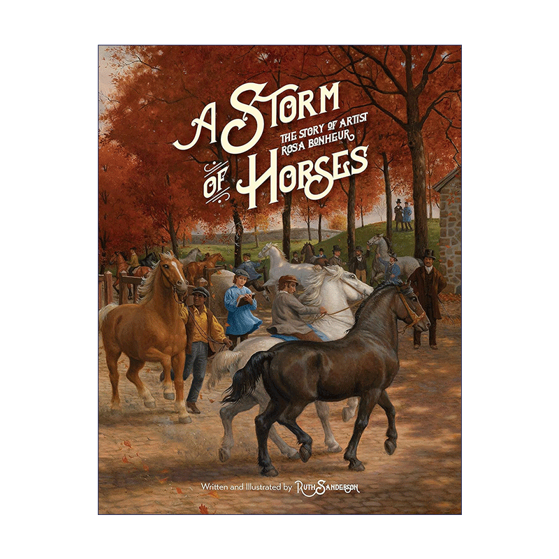 英文原版绘本 A Storm of Horses 马的故事 精装绘本 Ruth Sanderson 英文版 进口英语原版书籍 - 图0