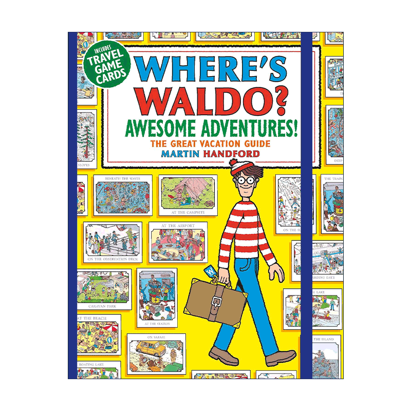 英文原版 Where's Waldo Awesome Adventures 沃尔多在哪里 精彩的冒险 儿童趣味游戏活动书 迷宫 英文版 进口英语原版书籍 - 图0