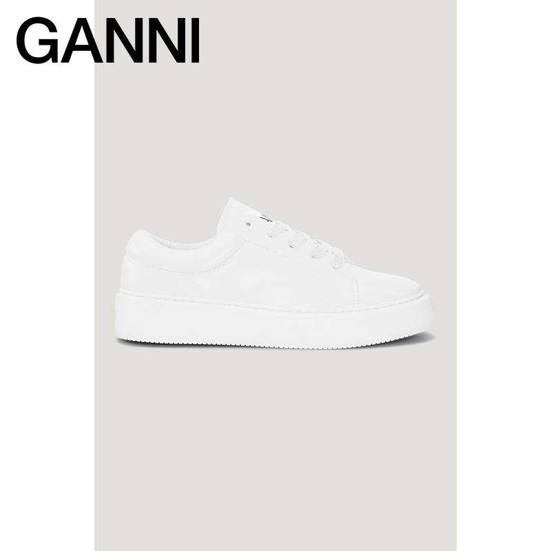 【甄选折扣】GANNI Sporty Mix白色系带运动板鞋小白鞋 S1789135 - 图1