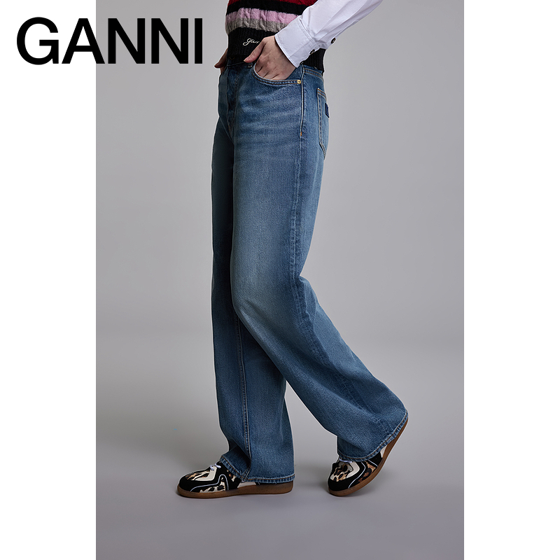 【甄选折扣】GANNI女装 Izey复古中宽松休闲牛仔裤 J1639567 - 图0