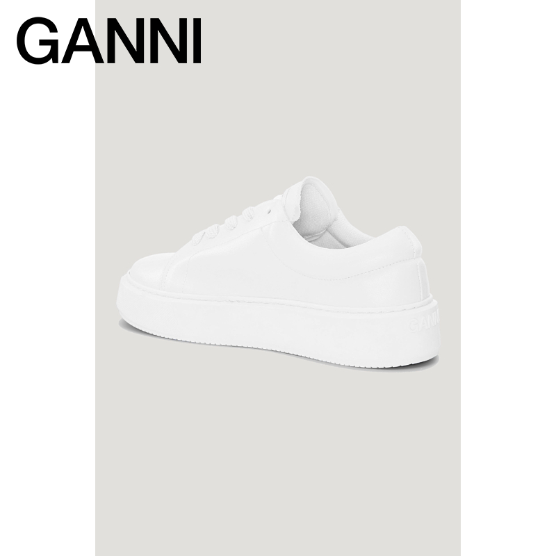 【甄选折扣】GANNI Sporty Mix白色系带运动板鞋小白鞋 S1789135 - 图2