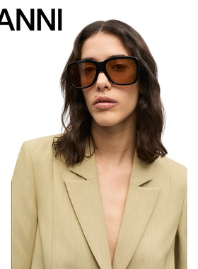 GANNI女士 复古优雅棕色墨镜眼镜太阳镜 A7088099