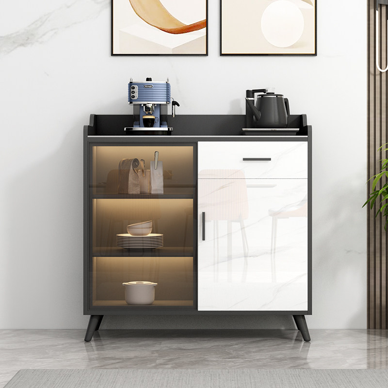 岩板餐边柜现代简约歺厨房收纳吧台 叶氏木语餐边柜