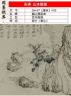 名画复制石涛山水图册国画水墨写
