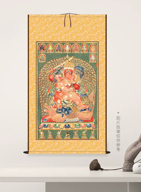 唐卡明永乐宫御制《红阎摩敌》高