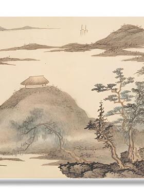 清代龚贤八景山水图册国画山水画