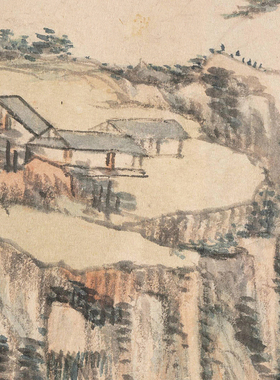 王原祁晴峦霁翠图卷高清微喷清四王山水长卷临摹绢布画稿清代山水
