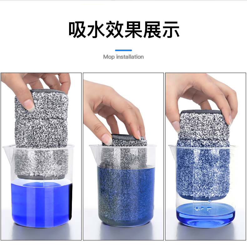 平板拖把替换布粘贴卡扣式懒人墩布头夹固式尘推布百世王妃36x11 - 图0