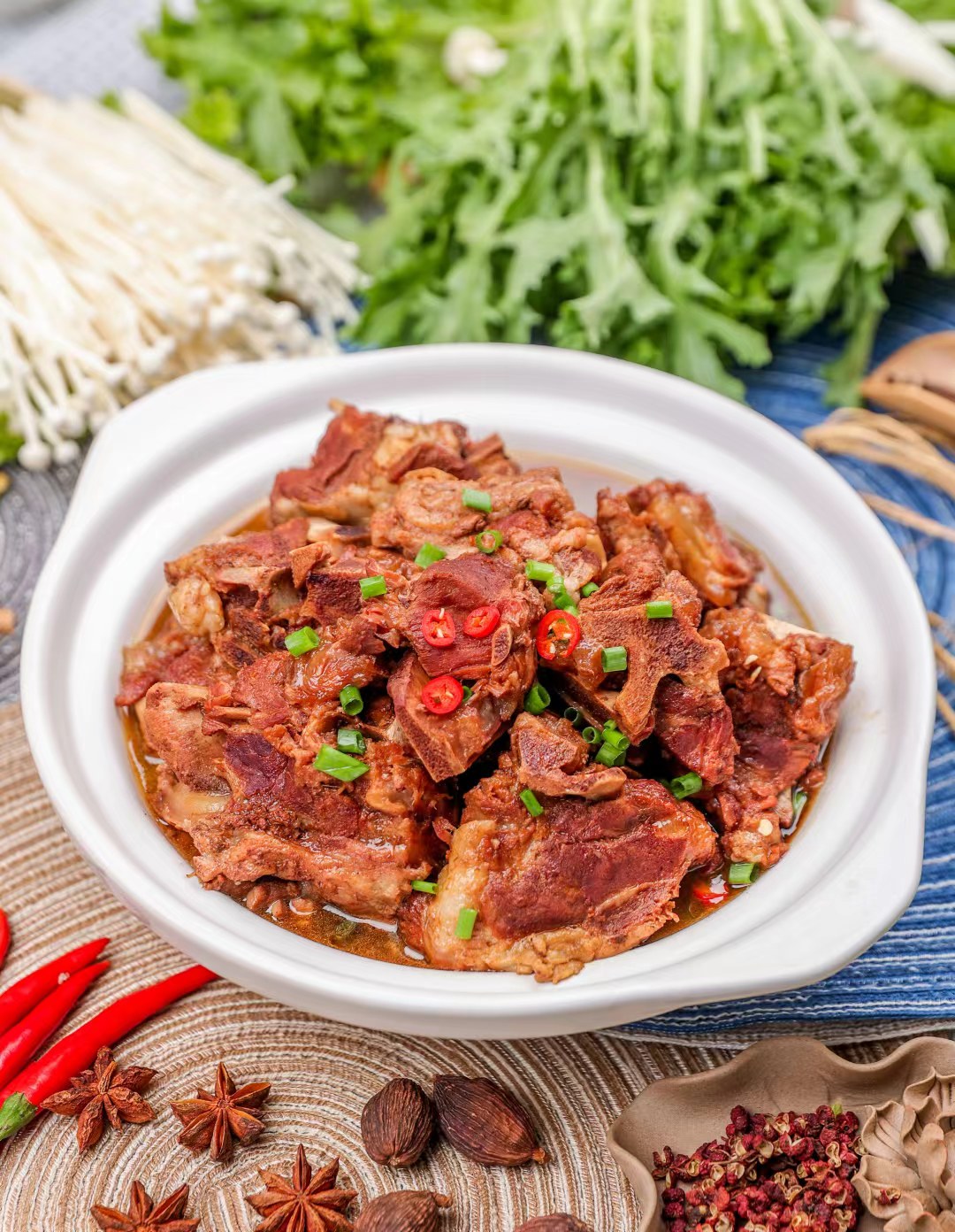 老北京羊蝎子火锅加热即食羊排羊脊骨品牌多肉羊肉熟食酱香1200g - 图1