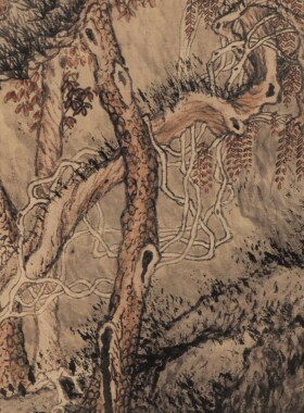 明沈周《庐山高图》复古水墨山水国画高清微喷装饰画挂画临摹范本