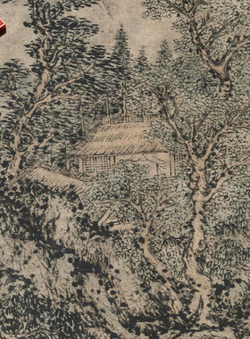 元代王蒙闭门著书图名家国画真迹