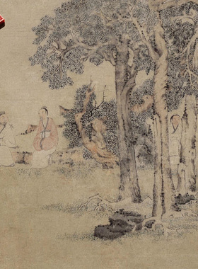 明代文徵明松石高士图古代山水国