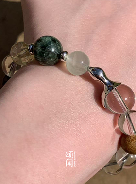 SOUNDERWANG颂闻 观山物.葫芦天然水晶沉香银手串