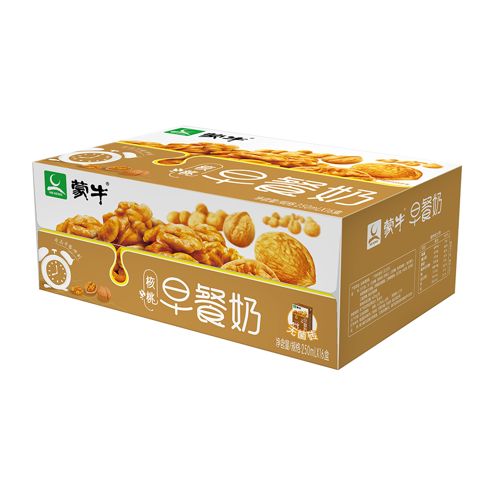 新货蒙牛早餐奶麦香核桃味牛奶250mL16盒整箱营养乳饮料正品特价 - 图3