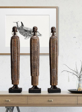 非洲部落女艺术人像怀旧风格书房