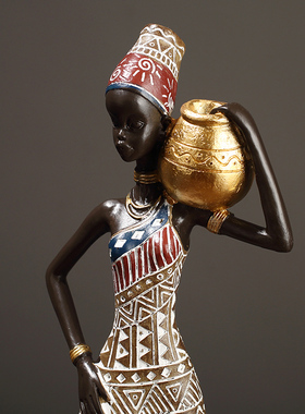 复古彩绘艺术品非洲风情客厅摆件