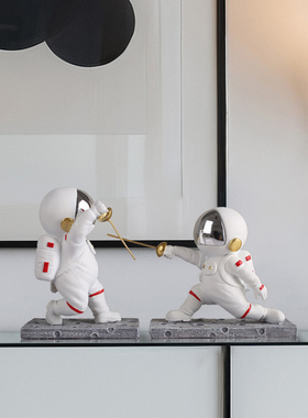 宇航员击剑手办创意客厅桌面摆件