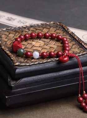 萱宇博官方旗舰店朱砂纳福手串女款本命年礼物饰品手链高档