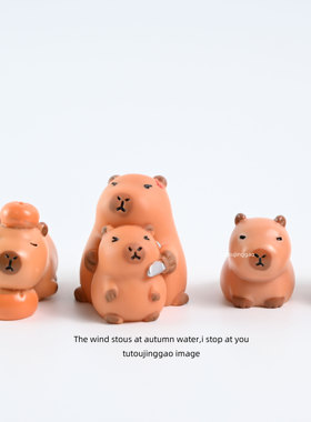 收你们来了！被绑架的小水豚 摆件可爱治愈系桌面装饰品礼物解压