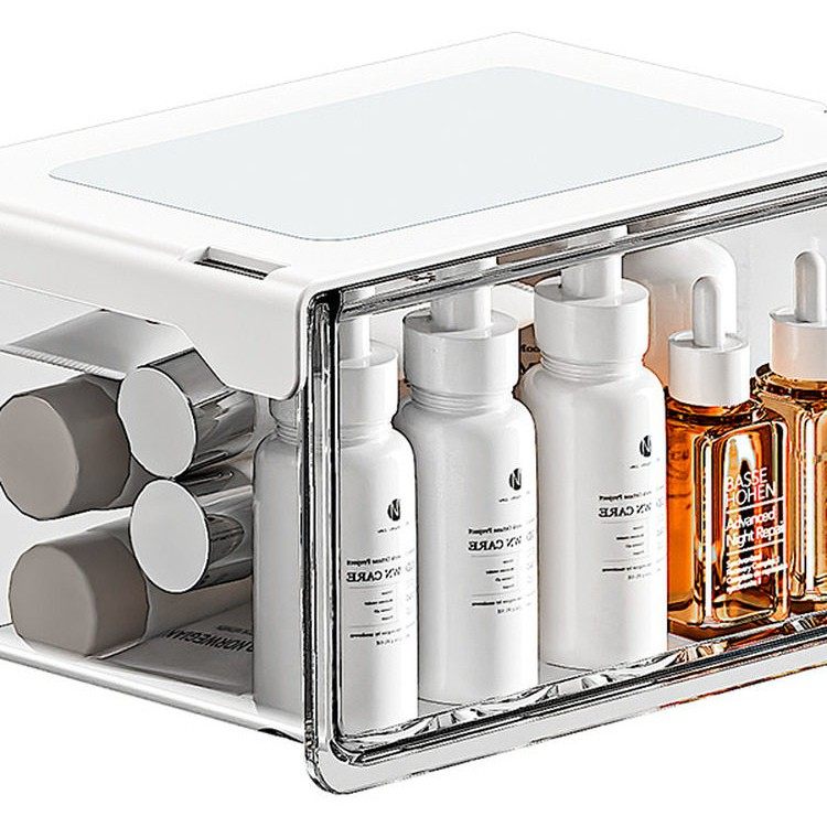 镜柜下抽屉式收纳盒发饰头绳美妆蛋免打孔悬挂储物盒多功能置物盒,淘宝优惠券,粉丝福利购,淘宝优惠卷