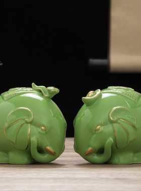 陶瓷小象摆件招财镇宅大象