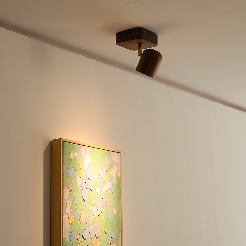 鸿准北美黑胡桃木明装射灯极简客厅卧室书房轻奢背景墙艺术画灯具,淘宝优惠券,粉丝福利购,淘宝优惠卷