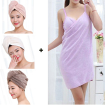 2PCS set Bath Towel Hair Dry Quick DryingTovel And Women