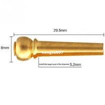 6pcs Copper Brass End Pin For Acoustic Guitar String Bridge