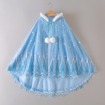 2023 Autumn Winter New Girl Love Princess Isa Princess Cloister Hood with hat velvet cloak out for windproof shawl