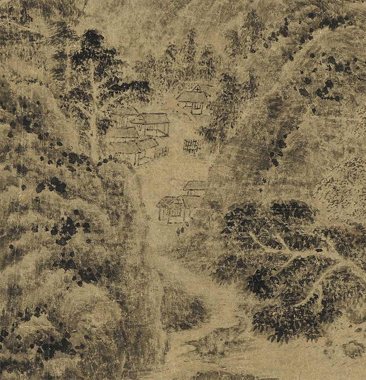 五代十国巨然富春山图国画山水古画复制品字画微喷打印宣纸画心-图1