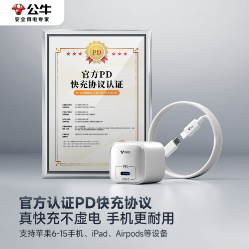 公牛适用苹果17/16充电器iphone15/14pormax快充充电头W手机ipad平板30WPD自动断电快充插头typec数据线套装 - 图3