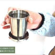 304 stainless steel big number folding cup outdoor sports travel camping portable water glass washcup retractable mug