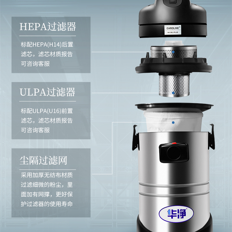 华净MJ-15L-MAX无尘室专用吸尘器实验室净化室无尘车间洁净区清洁 - 图0