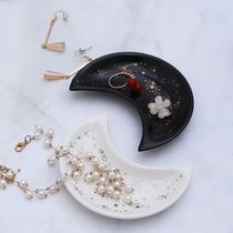 Ceramic Moon Shape Small Jewelry Dish Elarings Necklace