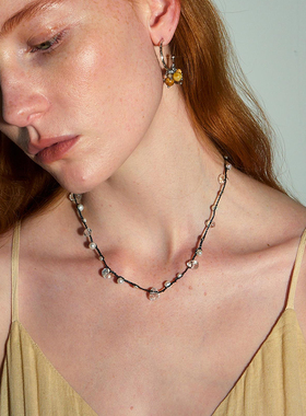 DINN DINN DESIGN水晶编织项链高级感时尚个性简约百搭原创新款