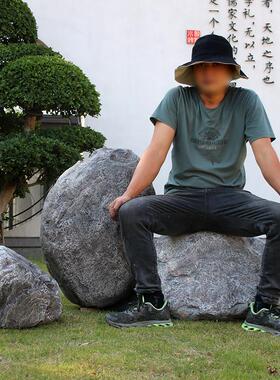 仿真空心石头摆件井盖遮挡刻字假山石户外庭院公园草坪绿化装饰品