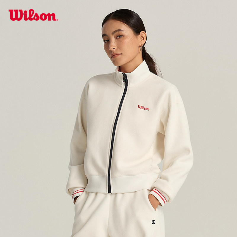 Wilson威尔胜官方春季女士READY复古美式双面绒网球运动针织外套,淘宝优惠券,粉丝福利购,淘宝优惠卷