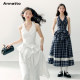 ANNATTO bow halterneck lace top ແລະ skirt