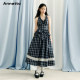 ANNATTO bow halterneck lace top ແລະ skirt