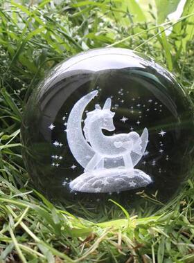 水晶球麋鹿星空透明创意装饰品玻璃球小摆件圆球生日礼物女孩毕业