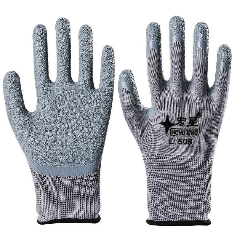 推荐Labor protection gloves wrinkle L508 dipping wRear-kresi - 图0