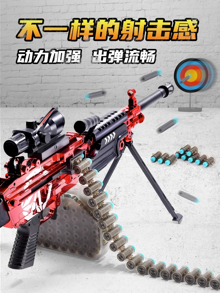 M249大菠萝电动玩具枪儿童男孩仿真冲锋连发轻机枪【软弹可收纳】 - 图3