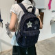Korean style star plaid large capacity backpack for women