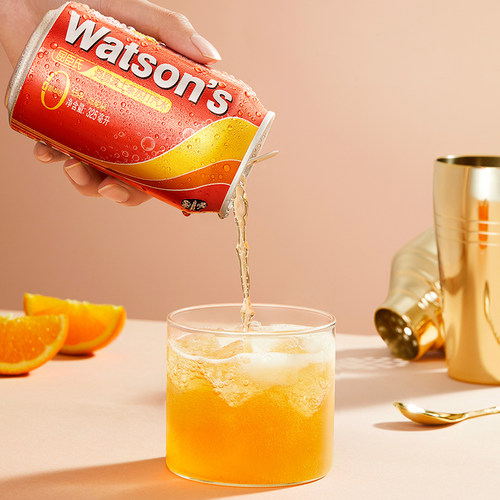 屈臣氏苏打汽水路易波士茶口味碳酸饮料气泡水325ml*8罐 - 图2