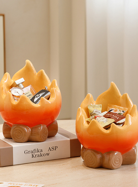 卡西法小火焰玄关钥匙收纳摆件装饰搬家暖房布置红红火火乔迁礼物